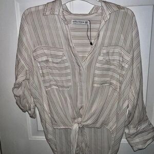 Faithful the Brand Bridgette Striped Front Tie Button Top